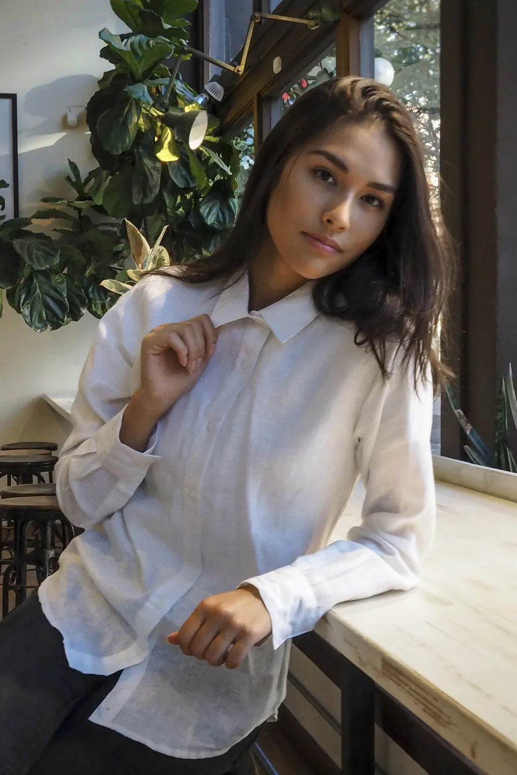 Aloe | Women's Long Sleeve Linen Shirt