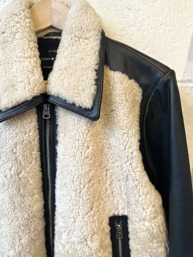 Lucky Brand leather & shearling jacket