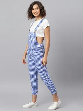 NaughtyDungaree® Blue Check Women Dungaree